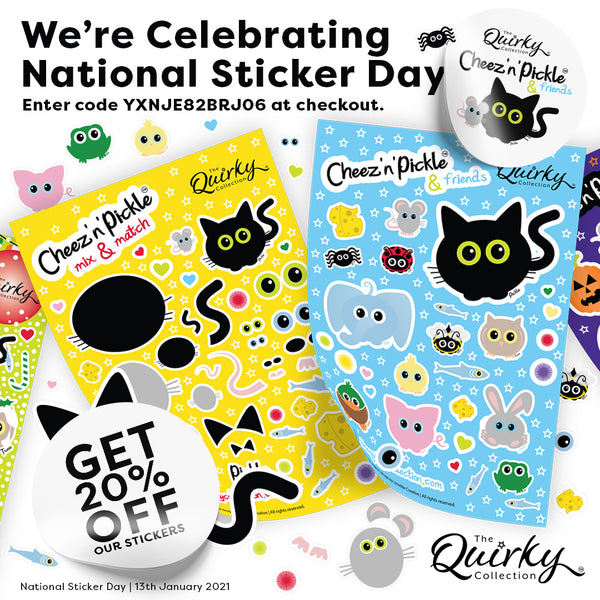 We're Celebrating National Sticker Today With 20% Off Our Stickers
