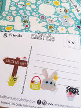 Load image into Gallery viewer, Easter fun with Cheez &#39;n&#39; Pickle &amp; friends Set of 8 A5 Colouring in Postcards with Pencils
