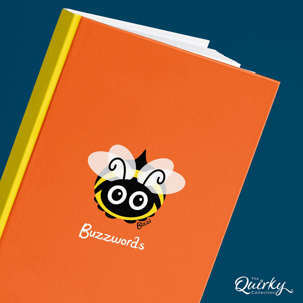 'Buzzwords' Bizzi Bee Orange A5 Hardback 96 Page Lined Notebook