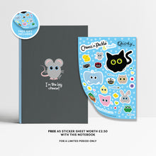 Load image into Gallery viewer, Cheez Mouse &#39;I&#39;m the Big Cheese!&#39; Grey A5 Hardback 96 Page Lined Notebook
