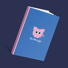 Load image into Gallery viewer, Puff the Pig &#39;This little piggie&#39; Cornflower Blue A5 Hardback 96 Page Lined Notebook

