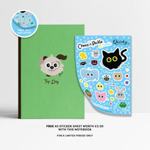 Load image into Gallery viewer, &#39;Top Dog&#39; Green Slurp Dog A5 Hardback 96 Page Lined Notebook
