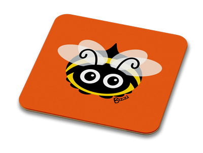 Bizzi Bee 100mm Glossy Drinks Coaster