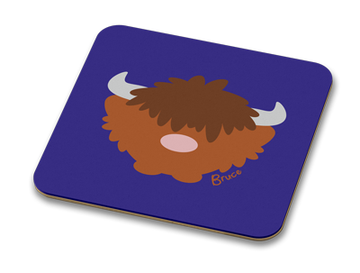 Bruce the Highland Cow 100mm Glossy Drinks Coaster