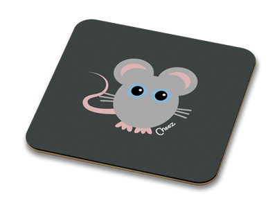 Cheez Mouse 100mm Glossy Drinks Coaster