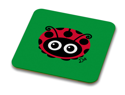 Dot Ladybird 100mm Glossy Drinks Coaster