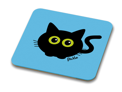 Pickle Cat 100mm Glossy Drinks Coaster