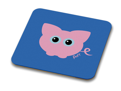 Puff the Pig 100mm Glossy Drinks Coaster