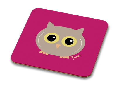 Twoo the Owl 100mm Glossy Drinks Coaster