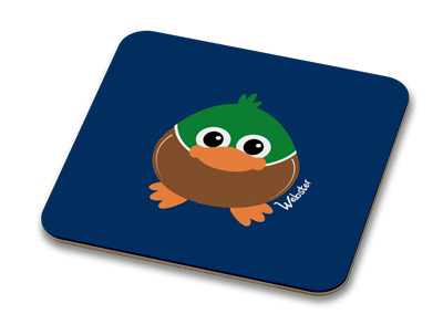 Webster the Duck 100mm Glossy Drinks Coaster