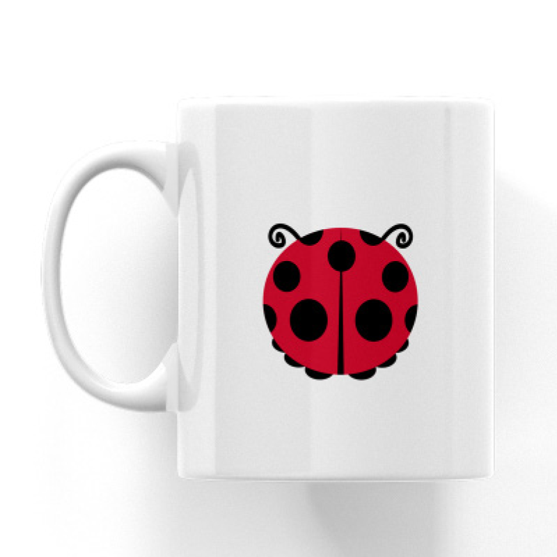 Dot Ladybird Cheeky Bum White Ceramic Mug
