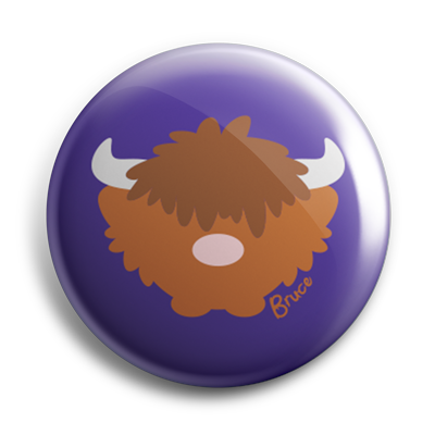 Bruce the Highland Cow 38mm Button Badge
