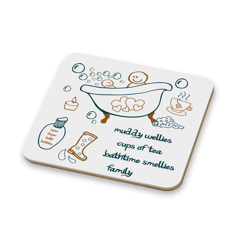 It's The Little Things Muddy Wellies Bathtime Smellies 100mm Glossy Coaster