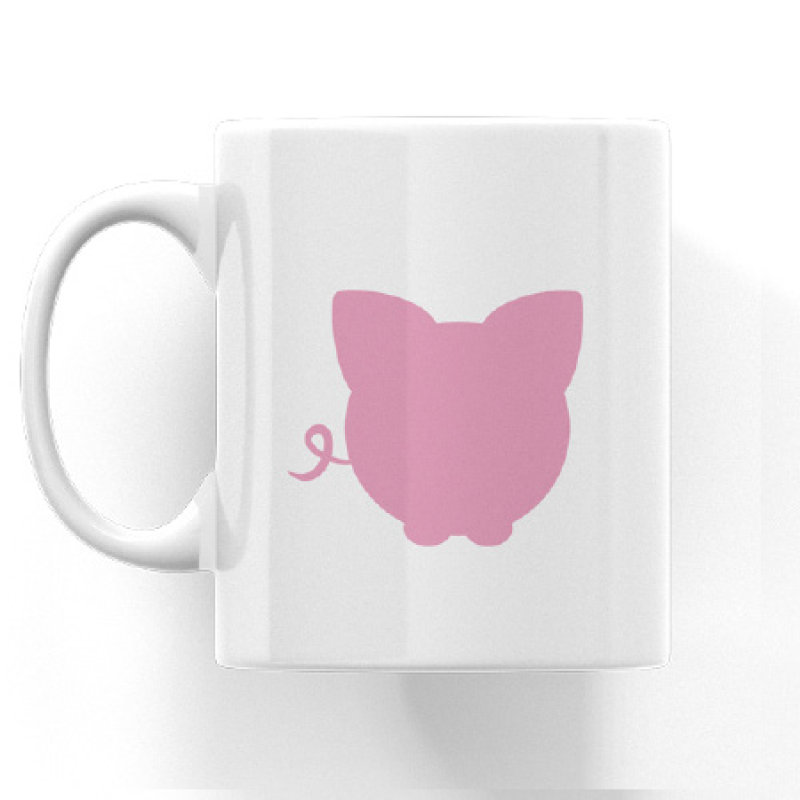 Puff the Pig Cheeky Bum White Ceramic Mug