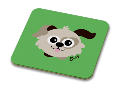 Slurp the Dog 100mm Glossy Drinks Coaster