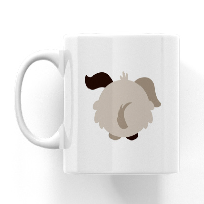 Slurp the Dog Cheeky Bum White Ceramic Mug