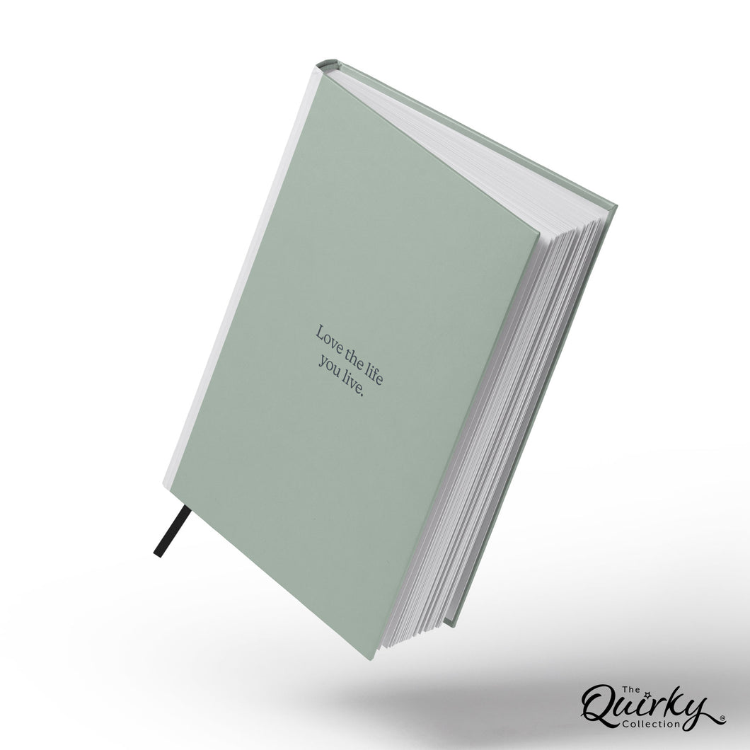 COMING SOON! Love The Life You Live A5 Hardback 96 Page Lined Notebook with Ribbon