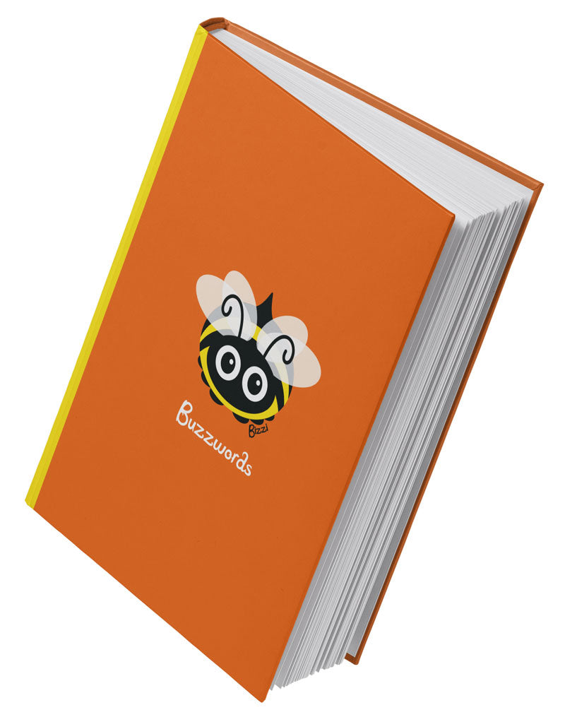 'Buzzwords' Bizzi Bee Orange A5 Hardback 96 Page Lined Notebook