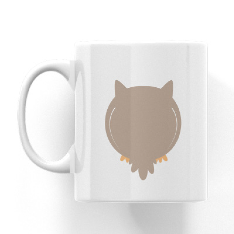 Twoo the Owl Cheeky Bum White Ceramic Mug
