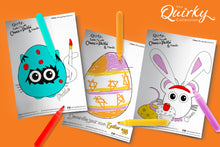 Load image into Gallery viewer, 13 Downloadable Easter Fun with Cheez n Pickle &amp; friends Colouring In Sheets
