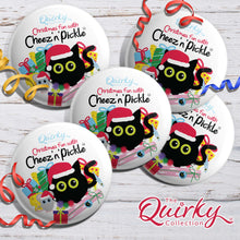 Load image into Gallery viewer, Cheez &#39;n&#39; Pickle 38mm Christmas Presents Button Badge

