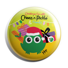 Load image into Gallery viewer, Hop Frog 38mm Christmas Presents Button Badge
