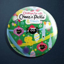 Load image into Gallery viewer, Sticky Spider 38mm Christmas Tree Button Badge
