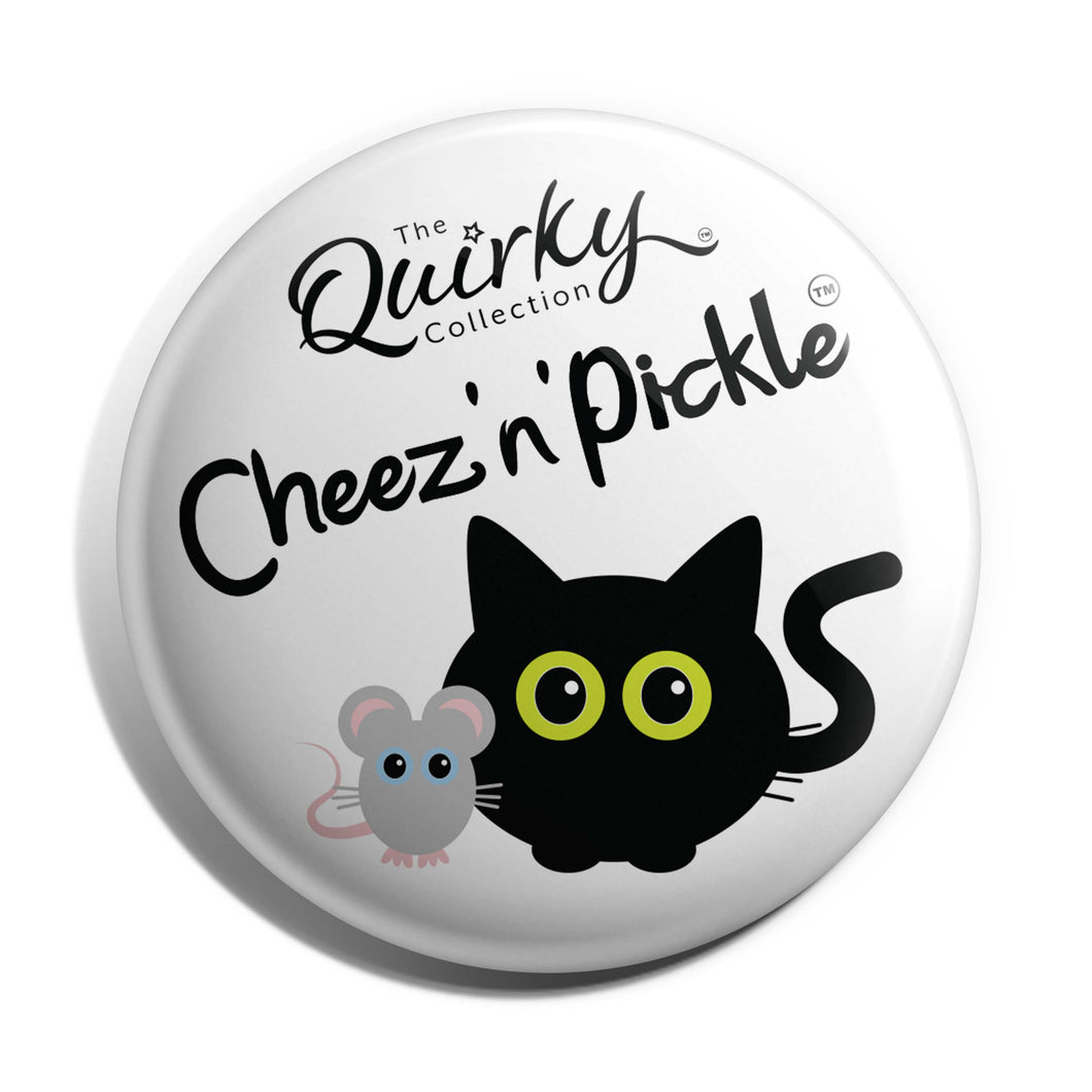 Cheez 'n' Pickle Cat And Mouse 38mm Button Badge