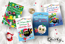 Load image into Gallery viewer, Set of 10 Cheez n Pickle &amp; friends Mini Christmas Cards
