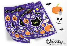 Load image into Gallery viewer, Cheez &#39;n&#39; Pickle &amp; friends at Halloween Set of 3 A5 peelable animal sticker sheets
