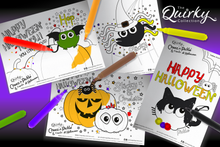 Load image into Gallery viewer, 12 Downloadable Cheez &#39;n&#39; Pickle &amp; friends Halloween Colouring In Sheets
