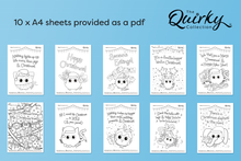 Load image into Gallery viewer, 10 Downloadable Cheez n Pickle &amp; friends Christmas Animal Colouring In Sheets
