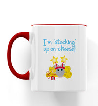Load image into Gallery viewer, Cheez Mouse I&#39;m Stocking Up On Cheese Christmas Personalised Ceramic Mug
