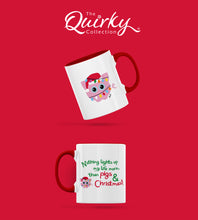 Load image into Gallery viewer, Puff the Pig Nothing Lights Up My Life More Than Pigs &amp; Christmas Personalised Ceramic Mug
