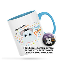 Load image into Gallery viewer, Cheez Mouse Ghost Halloween Ceramic Mug
