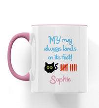 Load image into Gallery viewer, MY Mug Always Lands On Its Feet! Pickle Cat Personalised Ceramic Mug
