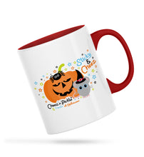 Load image into Gallery viewer, Cheez Mouse &amp; Sticky Spider Pumpkin Halloween Ceramic Mug
