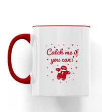 Load image into Gallery viewer, Gingerbread Man Christmas Catch Me If You Can Personalised Ceramic Mug

