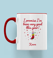 Load image into Gallery viewer, I Promise I&#39;ve Been Very Good This Year Personalised Christmas Ceramic Mug in colour
