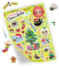 Load image into Gallery viewer, Christmas fun with Cheez &#39;n&#39; Pickle &amp; friends A5 peelable animal sticker sheet with 40 stickers
