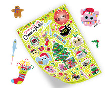 Load image into Gallery viewer, Christmas fun with Cheez &#39;n&#39; Pickle &amp; friends A5 peelable animal sticker sheet with 40 stickers
