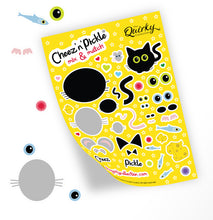 Load image into Gallery viewer, Cheez &#39;n&#39; Pickle Mix &amp; Match A5 peelable cat and mouse sticker sheet with 52 stickers
