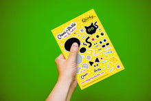 Load image into Gallery viewer, Cheez &#39;n&#39; Pickle Mix &amp; Match A5 peelable cat and mouse sticker sheet with 52 stickers
