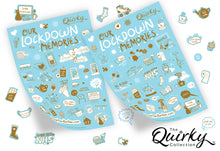 Load image into Gallery viewer, Our Lockdown Memories A5 peelable sticker sheets with 90 stickers (Selections 1 &amp; 2)
