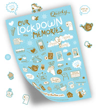 Load image into Gallery viewer, Our Lockdown Memories A5 peelable sticker sheet with 45 stickers (Selection 1)
