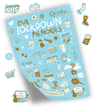 Load image into Gallery viewer, Our Lockdown Memories A5 peelable sticker sheet with 45 stickers (Selection 2)
