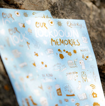 Load image into Gallery viewer, Our Lockdown Memories A5 peelable sticker sheets with 90 stickers (Selections 1 &amp; 2)
