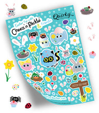 Load image into Gallery viewer, Easter fun with Cheez &#39;n&#39; Pickle &amp; friends A5 peelable animal sticker sheet with 41 stickers

