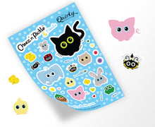 Load image into Gallery viewer, Cheez &#39;n&#39; Pickle &amp; friends Set of 3 A5 peelable sticker sheets
